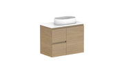 ADP Glacier Ensuite Door and Drawer Twin Wall Hung Vanity - 750mm / Benchtop / Right Hand Bowl