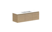 ADP Glacier Ensuite Door and Drawer Slim Wall Hung Vanity - 1200mm / Cast Marble Moulded Top / Centre Bowl