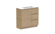 ADP Glacier Ensuite Door and Drawer Trio Freestanding Vanity - 900mm / Cast Marble Moulded Top / Centre Bowl
