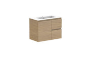 ADP Glacier Ensuite Door and Drawer Twin Wall Hung Vanity - 750mm / Cast Marble Moulded Top / Centre Bowl