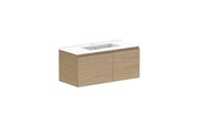 ADP Glacier Ensuite Door and Drawer Slim Wall Hung Vanity - 900mm / Ceramic Moulded Top / Centre Bowl