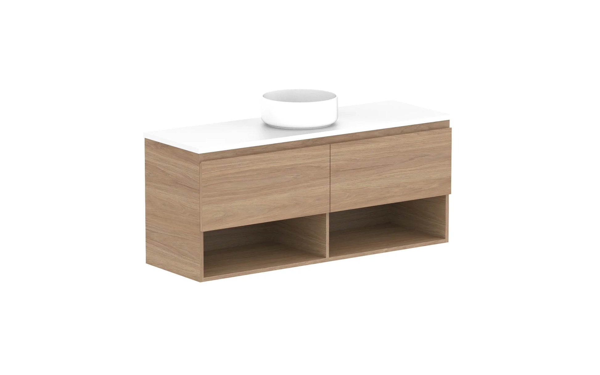 ADP Glacier Shelf Ensuite Slim Wall Hung Vanity - 1200mm / Benchtop / Centre Bowl