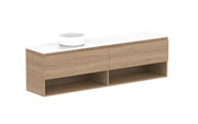 ADP Glacier Shelf Ensuite Slim Wall Hung Vanity - 1800mm / Benchtop / Left Hand Bowl