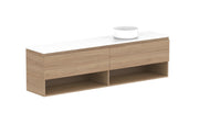 ADP Glacier Shelf Ensuite Slim Wall Hung Vanity - 1800mm / Benchtop / Right Hand Bowl