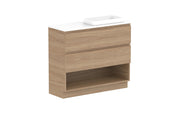 ADP Glacier Shelf Ensuite Trio Freestanding Vanity - 1050mm / Benchtop / Right Hand Bowl