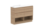 ADP Glacier Shelf Ensuite Trio Freestanding Vanity - 1200mm / Benchtop / Left Hand Bowl