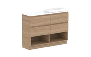 ADP Glacier Shelf Ensuite Trio Freestanding Vanity - 1200mm / Benchtop / Right Hand Bowl