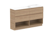 ADP Glacier Shelf Ensuite Trio Freestanding Vanity - 1500mm / Benchtop / Right Hand Bowl