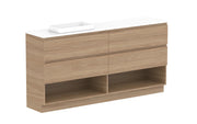 ADP Glacier Shelf Ensuite Trio Freestanding Vanity - 1800mm / Benchtop / Left Hand Bowl