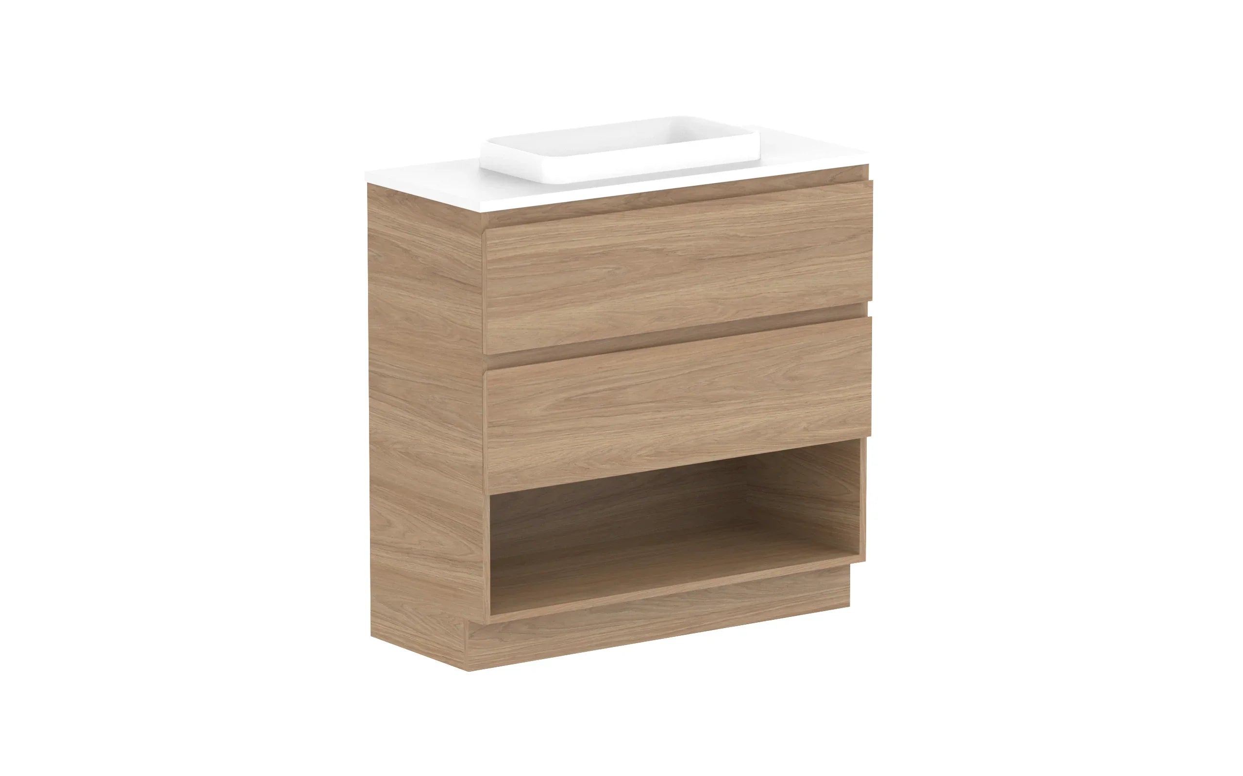 ADP Glacier Shelf Ensuite Trio Freestanding Vanity - 900mm / Benchtop / Centre Bowl