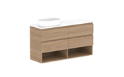 ADP Glacier Shelf Ensuite Twin Wall Hung Vanity - 1200mm / Benchtop / Left Hand Bowl
