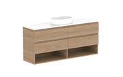ADP Glacier Shelf Ensuite Twin Wall Hung Vanity - 1500mm / Benchtop / Centre Bowl
