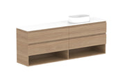 ADP Glacier Shelf Ensuite Twin Wall Hung Vanity - 1800mm / Benchtop / Right Hand Bowl