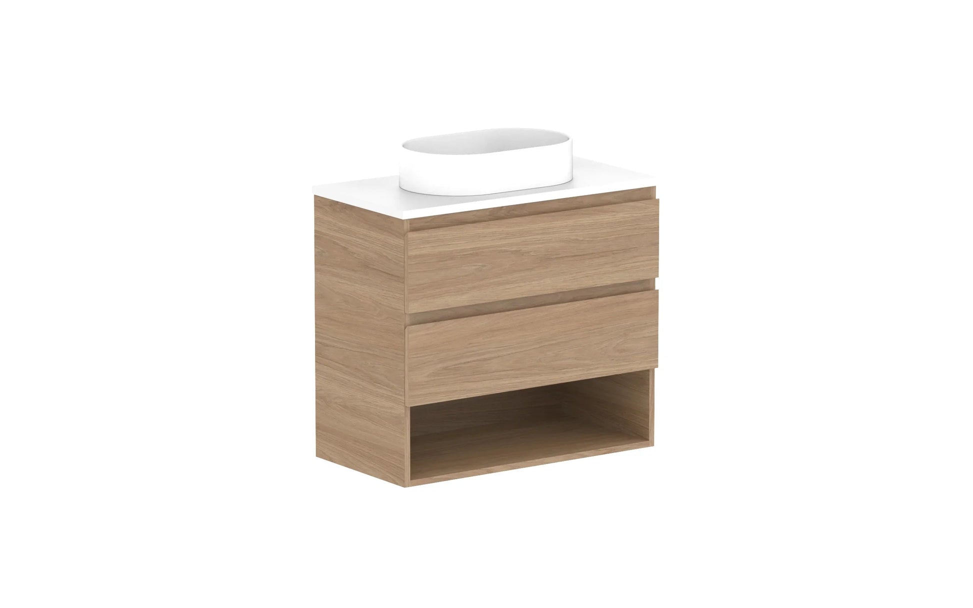 ADP Glacier Shelf Ensuite Twin Wall Hung Vanity - 750mm / Benchtop / Centre Bowl