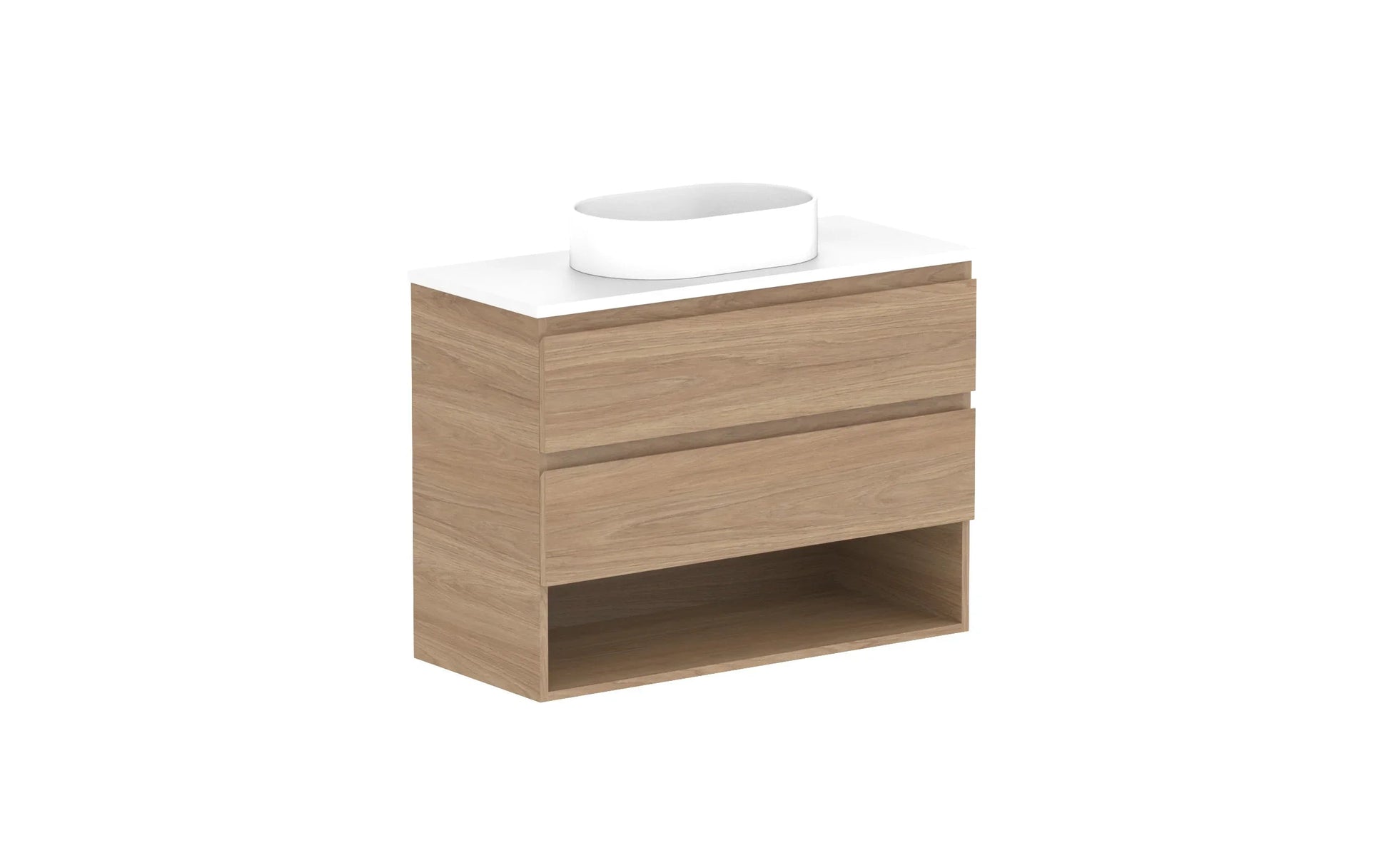 ADP Glacier Shelf Ensuite Twin Wall Hung Vanity - 900mm / Benchtop / Centre Bowl
