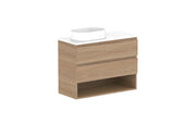 ADP Glacier Shelf Ensuite Twin Wall Hung Vanity - 900mm / Benchtop / Left Hand Bowl