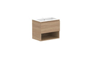ADP Glacier Shelf Ensuite Slim Wall Hung Vanity - 600mm / Cast Marble Moulded Top / Centre Bowl