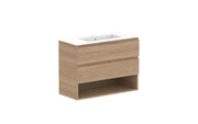 ADP Glacier Shelf Ensuite Twin Wall Hung Vanity - 900mm / Cast Marble Moulded Top / Centre Bowl