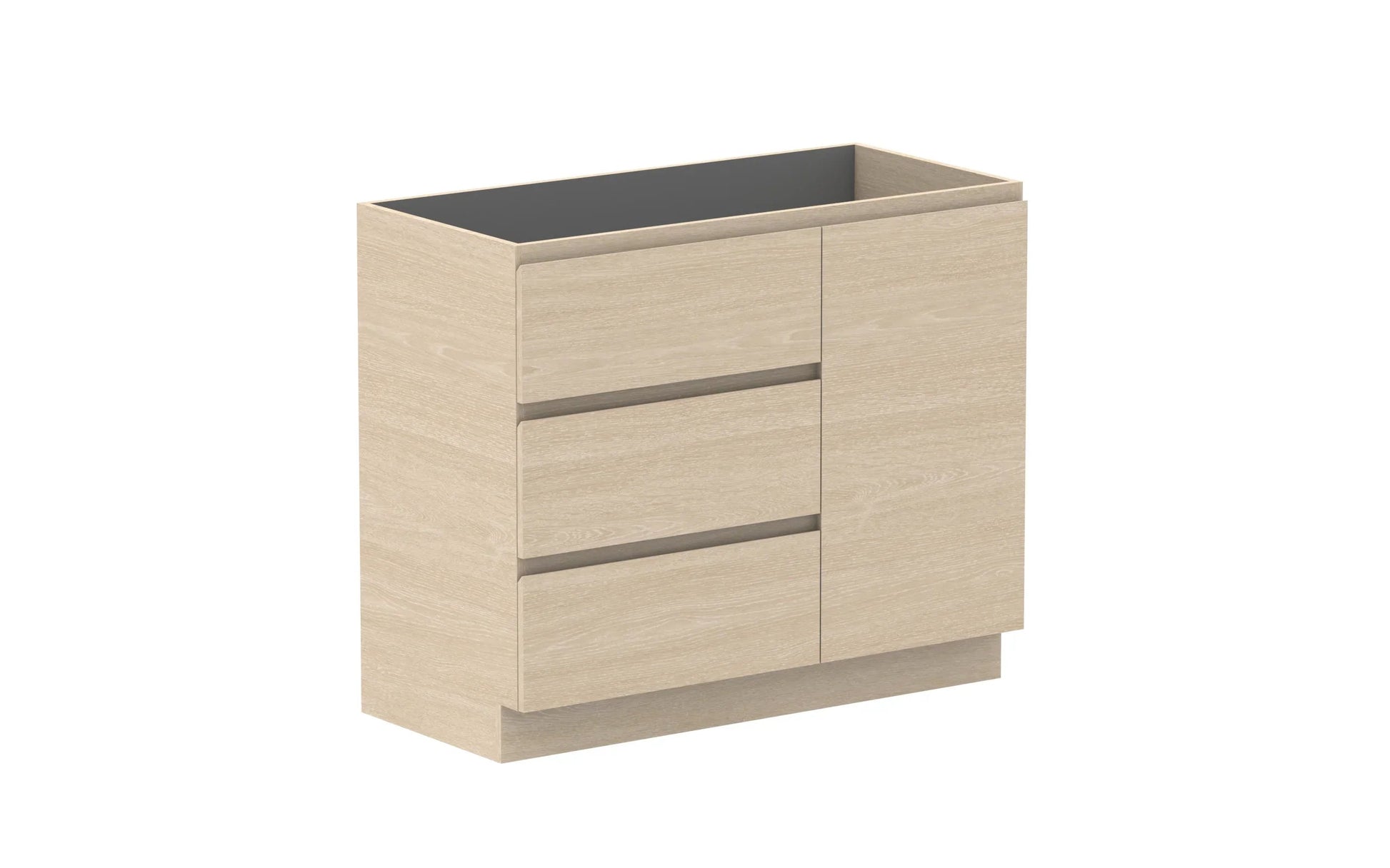 ADP Glacier Hamper Freestanding Vanity - 1050mm / No Top / Right Hand Bowl
