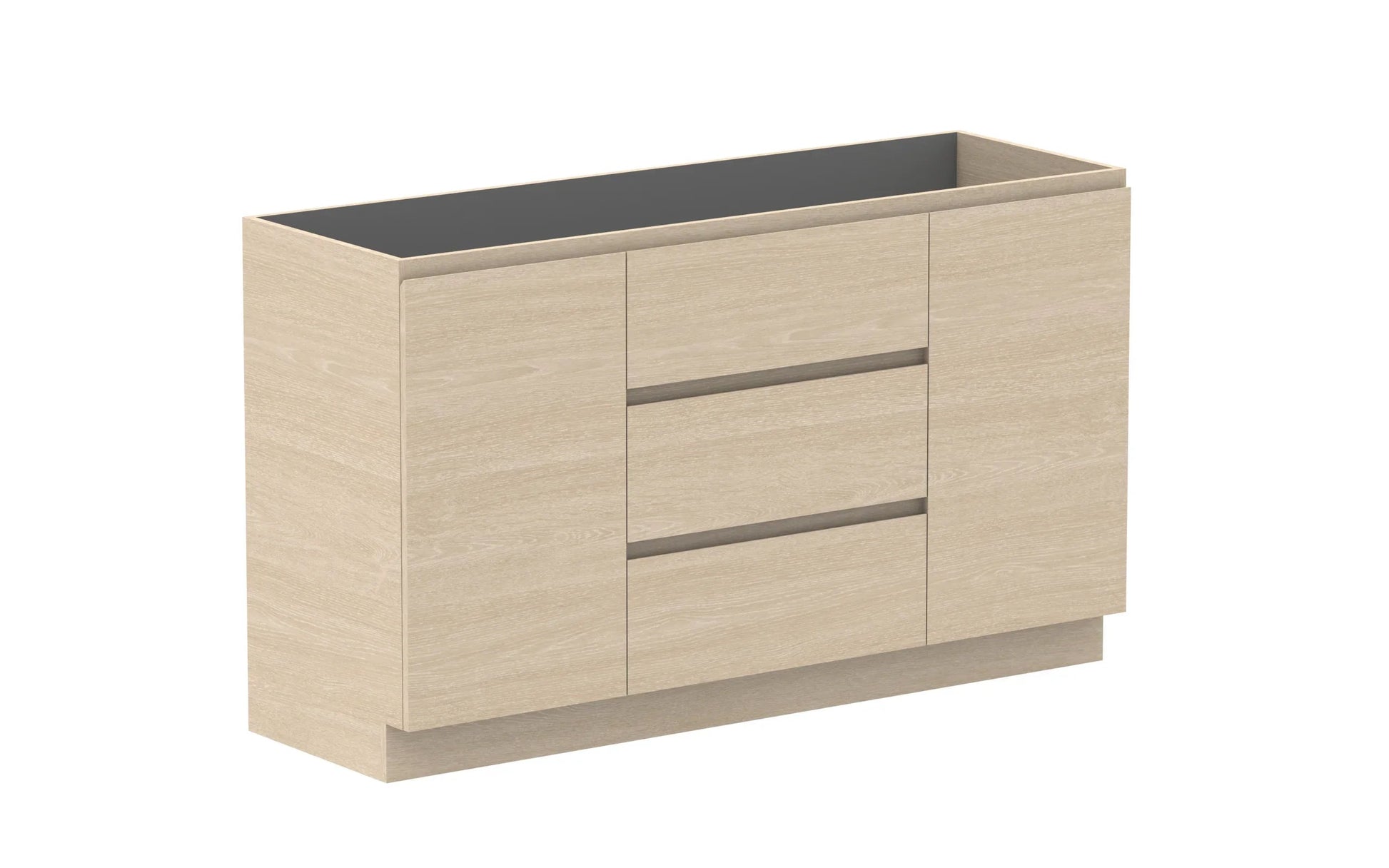 ADP Glacier Hamper Freestanding Vanity - 1500mm / No Top / Double Bowl