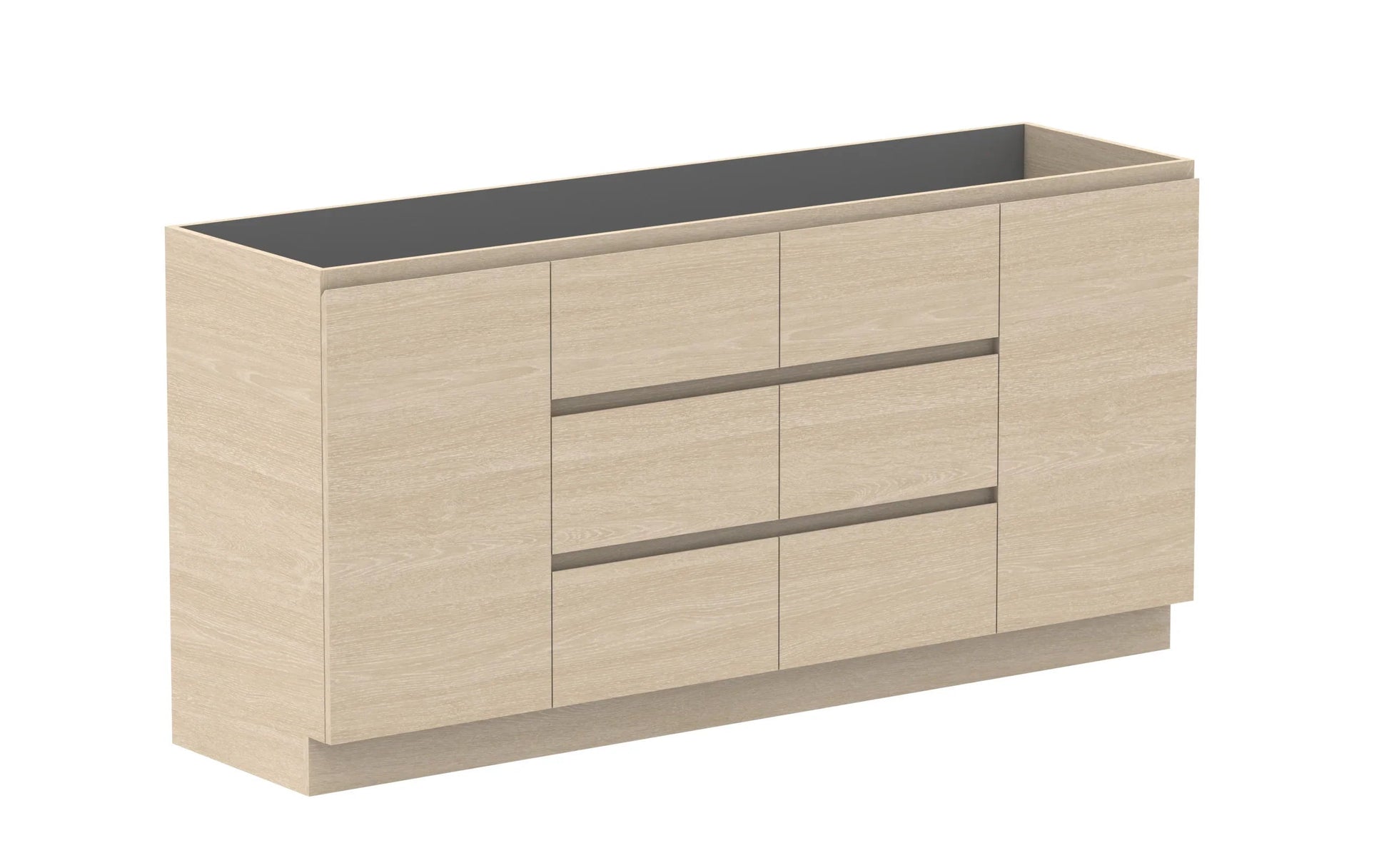 ADP Glacier Hamper Freestanding Vanity - 1800mm / No Top / Double Bowl