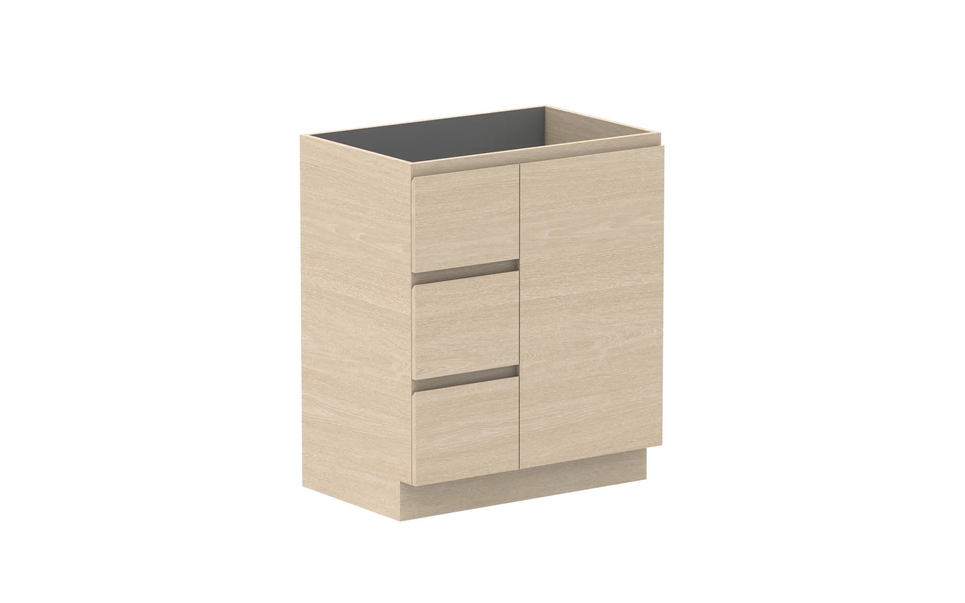ADP Glacier Hamper Freestanding Vanity - 750mm / No Top / Right Hand Bowl