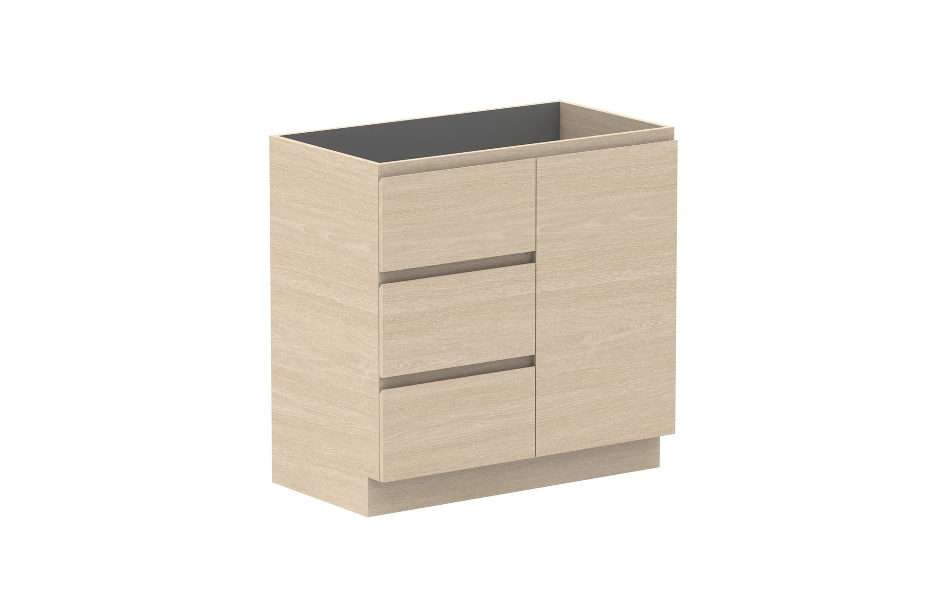 ADP Glacier Hamper Freestanding Vanity - 900mm / No Top / Right Hand Bowl