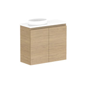 ADP Glacier Mini Small Space Wall Hung Vanity - 600mm / Stone Benchtop / Left Hand Bowl