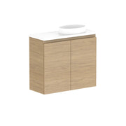 ADP Glacier Mini Small Space Wall Hung Vanity - 600mm / Stone Benchtop / Right Hand Bowl