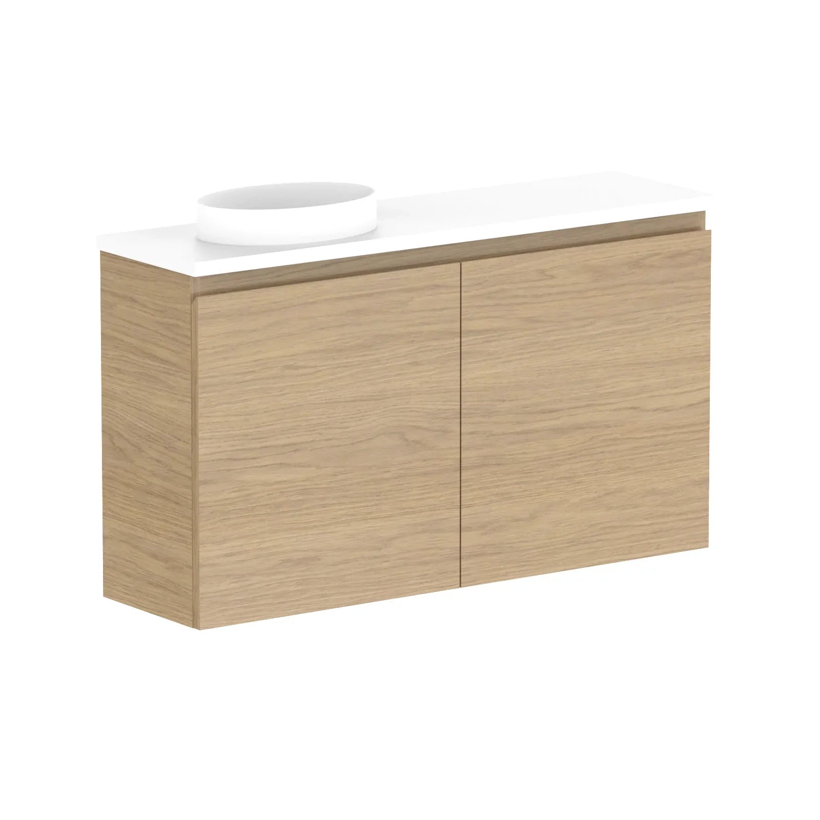 ADP Glacier Mini Small Space Wall Hung Vanity - 900mm / Stone Benchtop / Left Hand Bowl