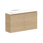ADP Glacier Mini Small Space Wall Hung Vanity - 900mm / Stone Benchtop / Left Hand Bowl