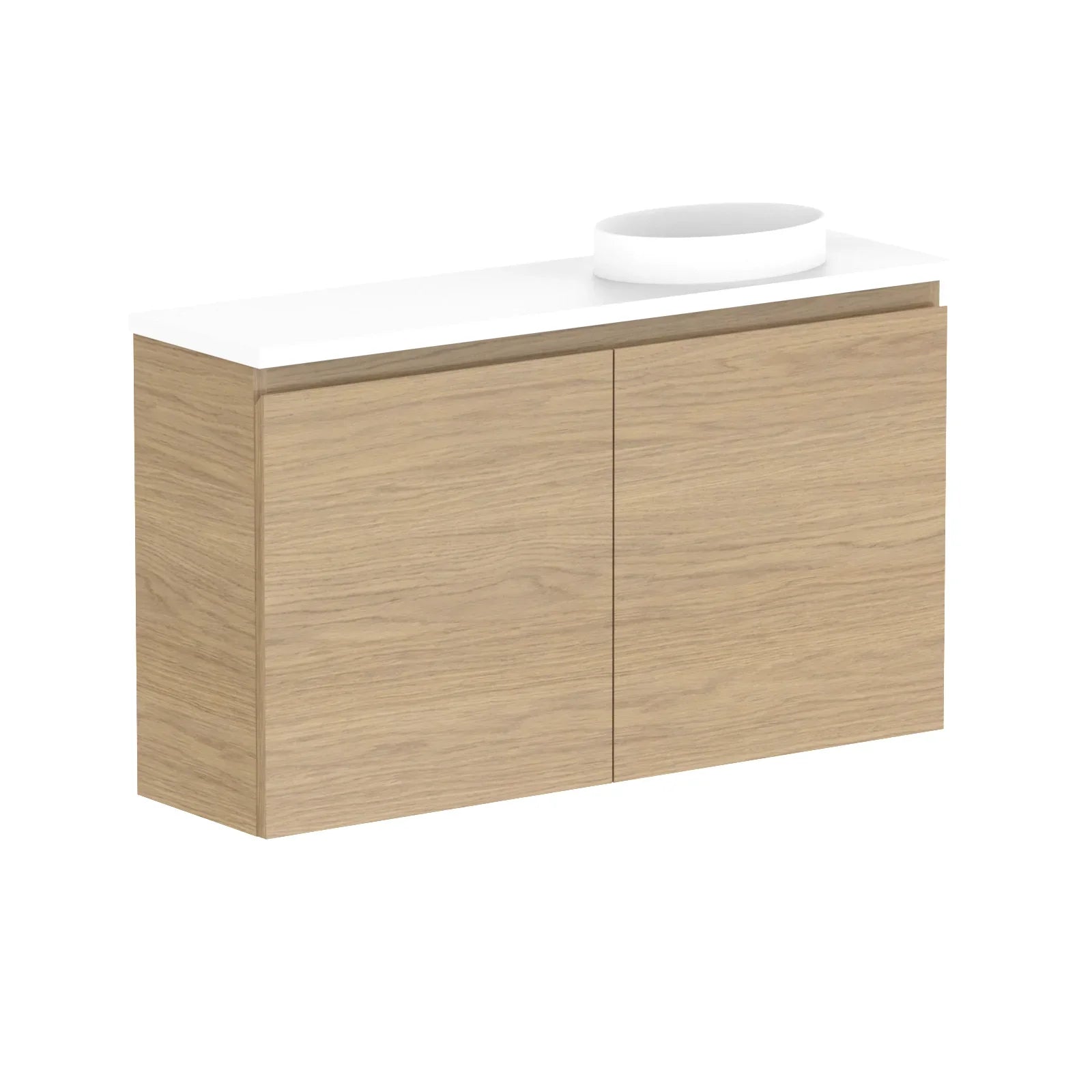 ADP Glacier Mini Small Space Wall Hung Vanity - 900mm / Stone Benchtop / Right Hand Bowl