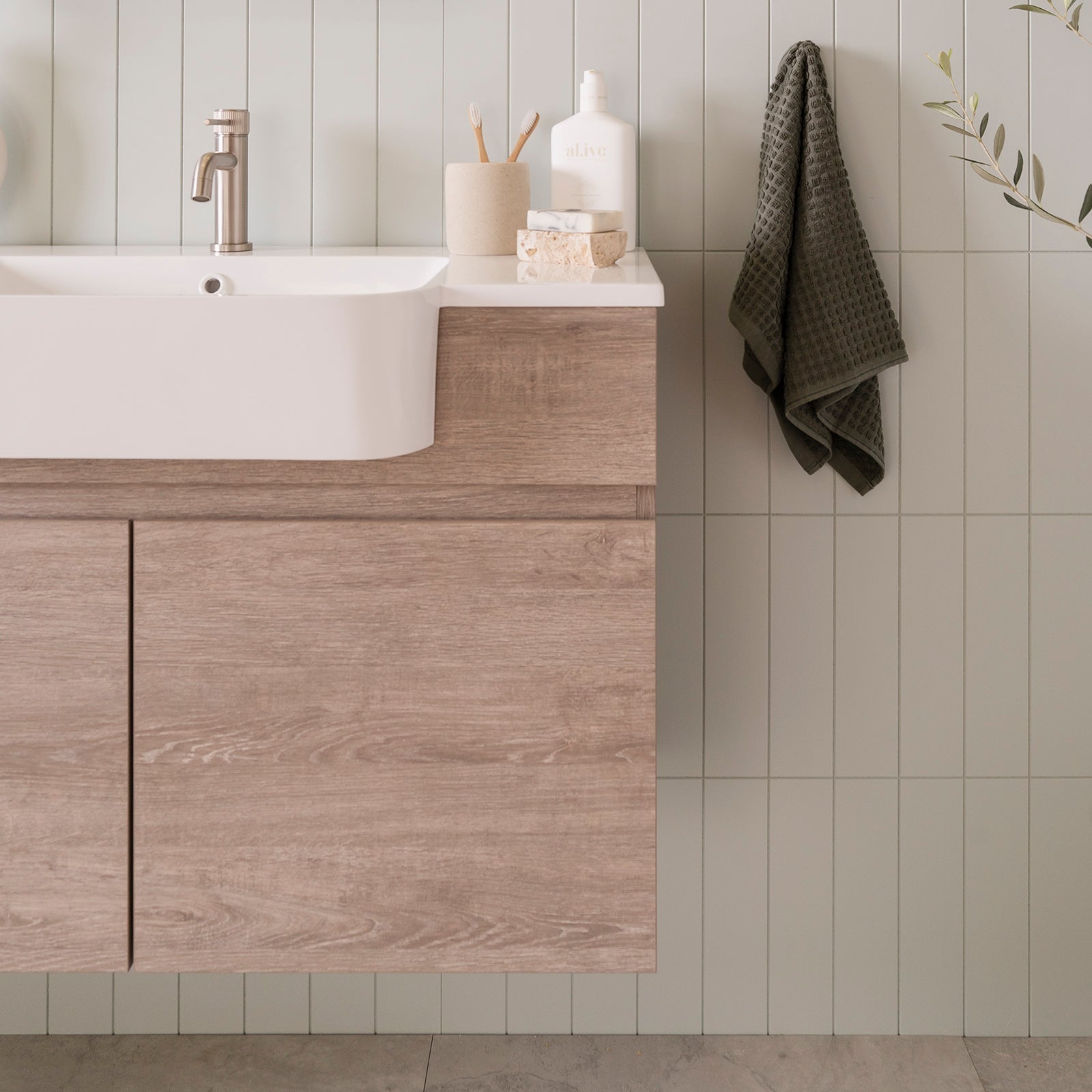 ADP Glacier Lite Semi-Recessed All Door Twin Wall Hung Vanity