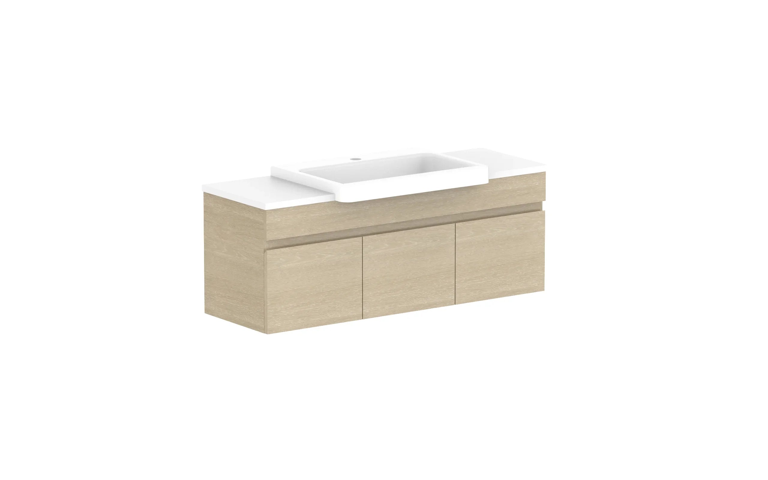 ADP Glacier Lite Semi-Recessed All Door Slim Wall Hung Vanity - 1200mm / Stone Benchtop