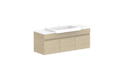 ADP Glacier Semi-Recessed All Door Slim Wall Hung Vanity - 1200mm / Stone Benchtop / Centre Bowl