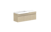 ADP Glacier Semi-Recessed All Door Slim Wall Hung Vanity - 1200mm / Stone Benchtop / Left Hand Bowl