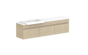 ADP Glacier Semi-Recessed All Door Slim Wall Hung Vanity - 1500mm / Stone Benchtop / Left Hand Bowl