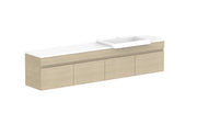 ADP Glacier Semi-Recessed All Door Slim Wall Hung Vanity - 1800mm / Stone Benchtop / Right Hand Bowl