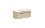 ADP Glacier Semi-Recessed All Door Slim Wall Hung Vanity - 900mm / Stone Benchtop / Right Hand Bowl