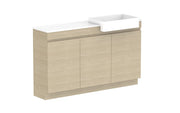 ADP Glacier Semi-Recessed All Door Trio Freestanding Vanity - 1500mm / Stone Benchtop / Right Hand Bowl