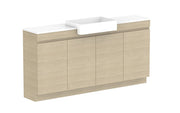 ADP Glacier Semi-Recessed All Door Trio Freestanding Vanity - 1800mm / Stone Benchtop / Centre Bowl