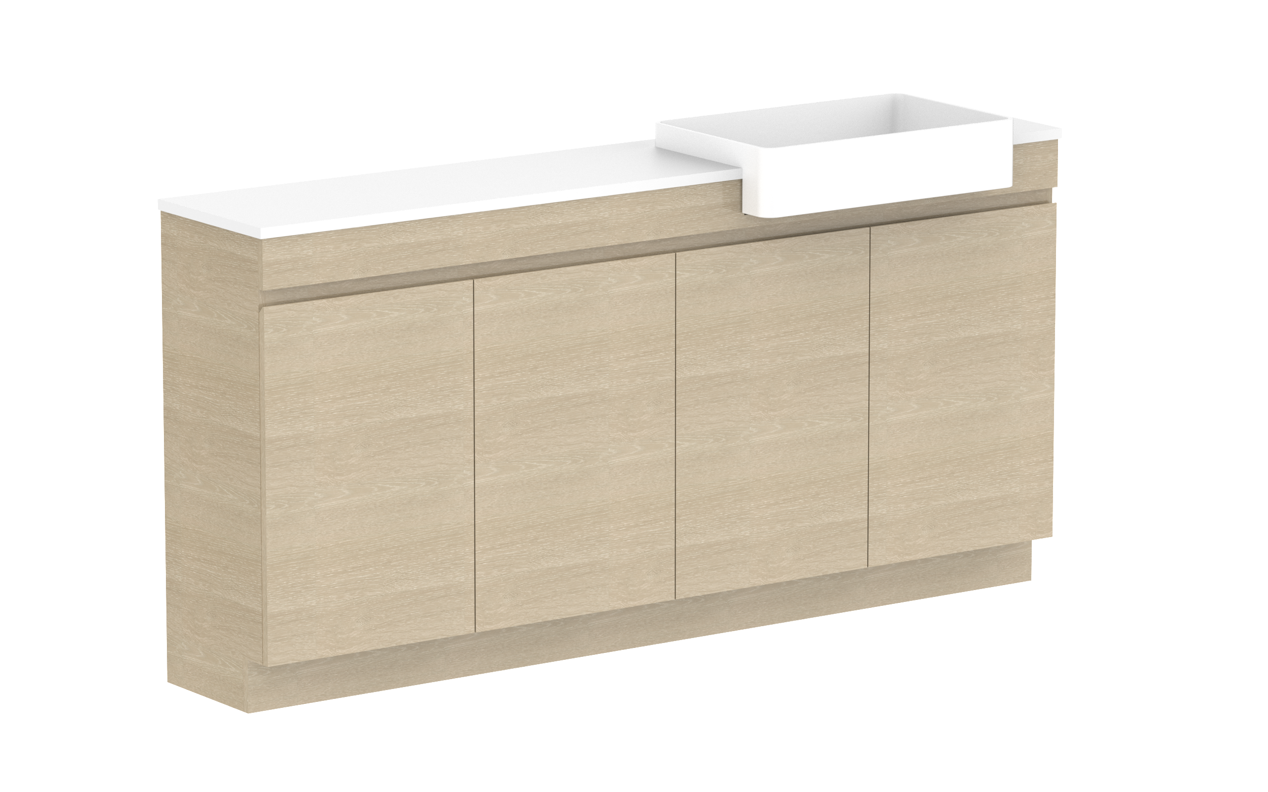 ADP Glacier Lite Semi-Recessed All Door Trio Freestanding Vanity