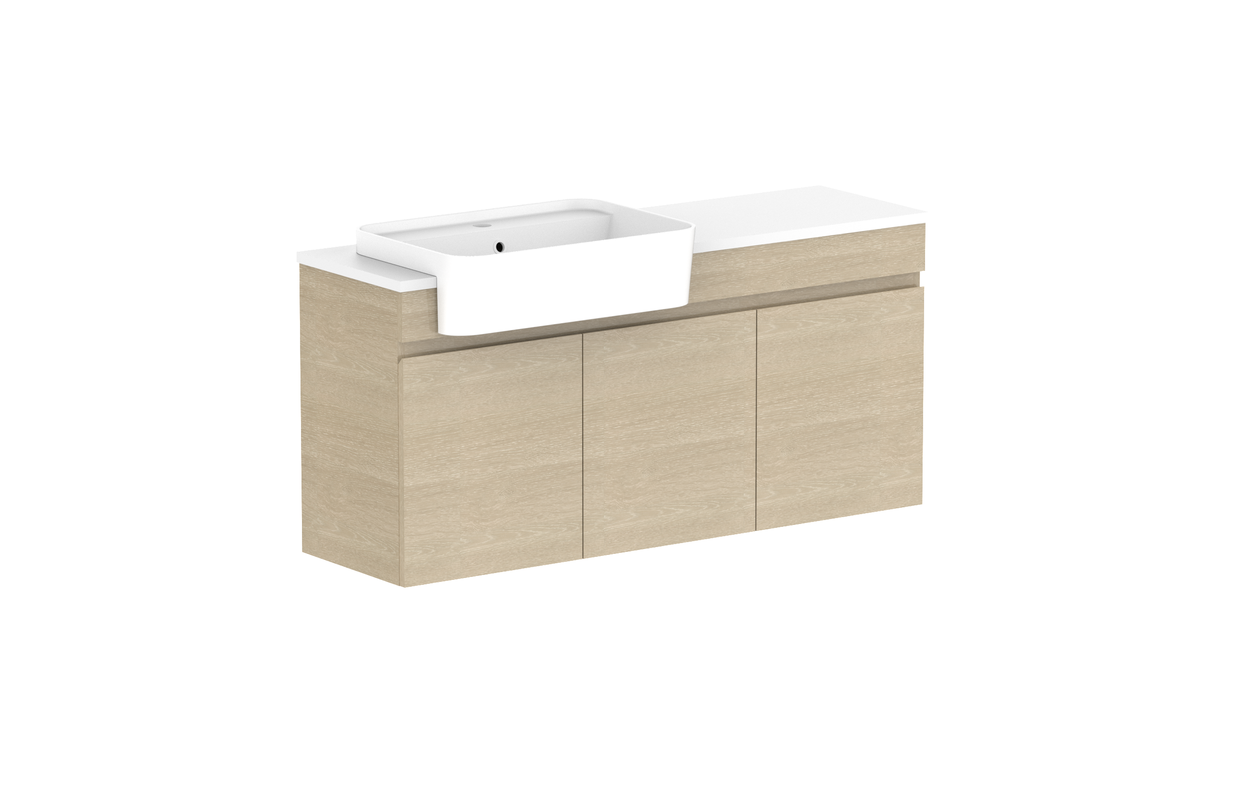 ADP Glacier Lite Semi-Recessed All Door Twin Wall Hung Vanity