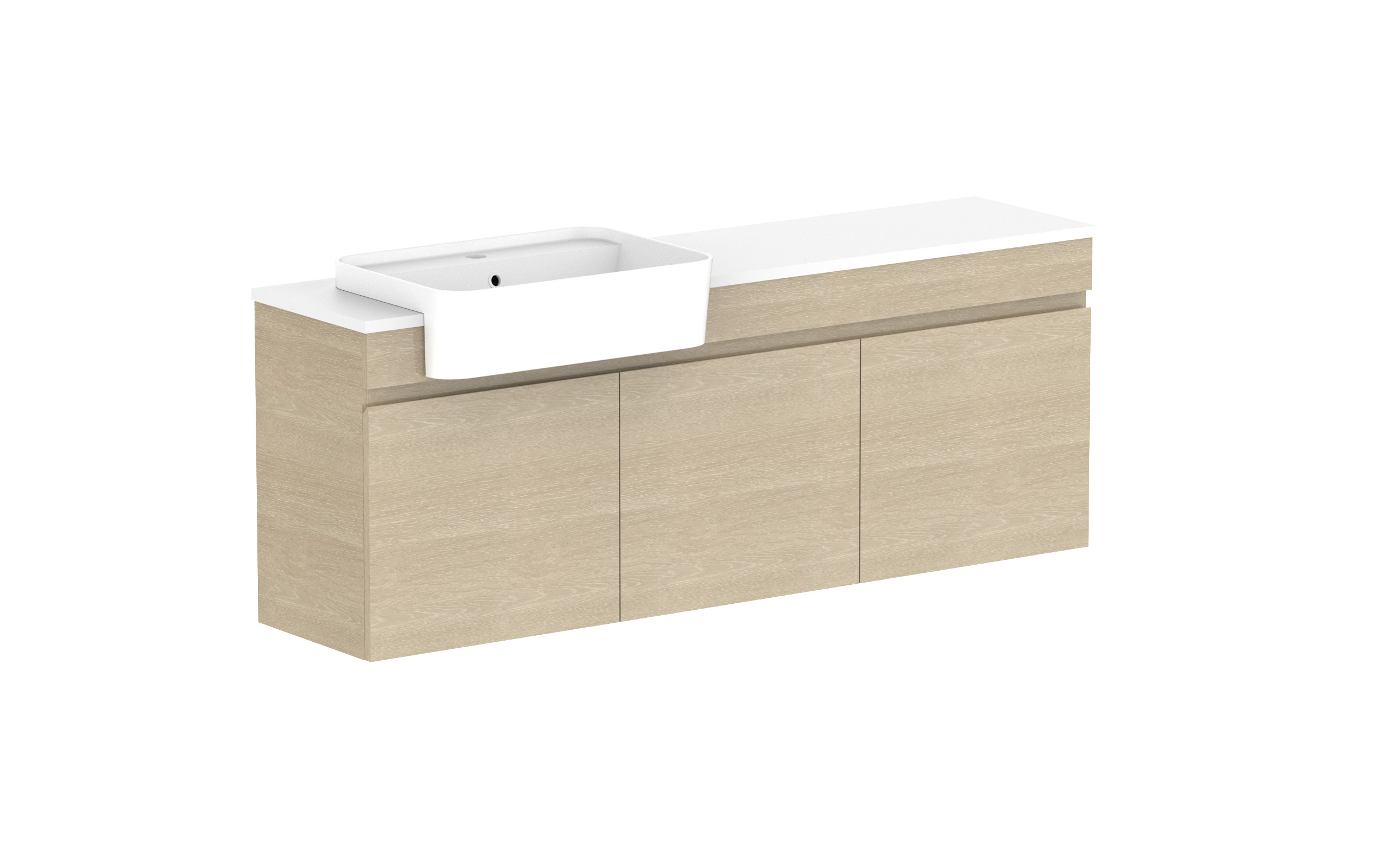 ADP Glacier Lite Semi-Recessed All Door Twin Wall Hung Vanity