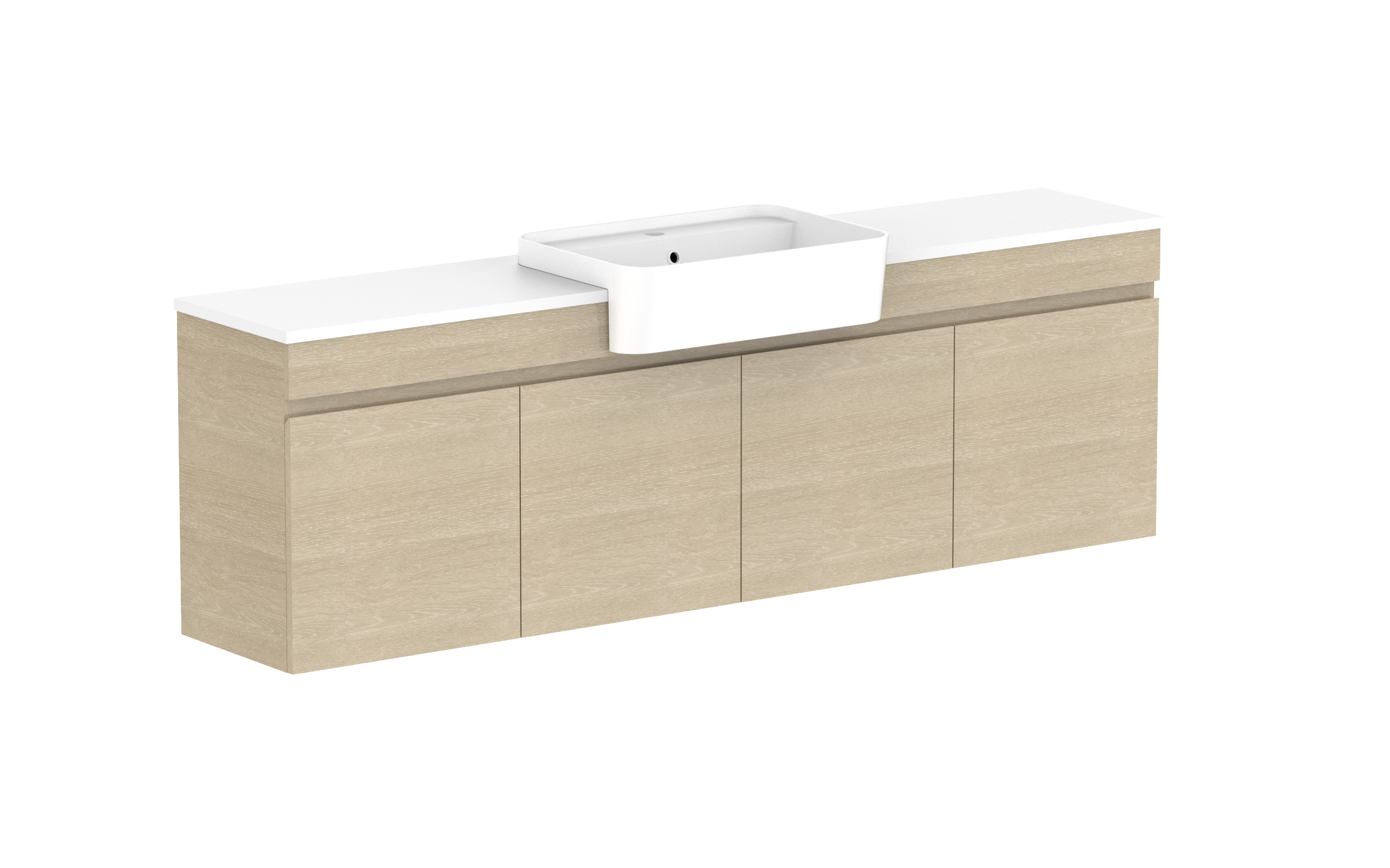 ADP Glacier Lite Semi-Recessed All Door Twin Wall Hung Vanity