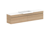 ADP Glacier Semi-Recessed All Drawer Slim Wall Hung Vanity - 1800mm / Stone Benchtop / Centre Bowl