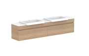 ADP Glacier Semi-Recessed All Drawer Slim Wall Hung Vanity - 1800mm / Stone Benchtop / Double Bowl