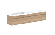 ADP Glacier Semi-Recessed All Drawer Slim Wall Hung Vanity - 1800mm / Stone Benchtop / Left Hand Bowl