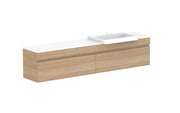 ADP Glacier Semi-Recessed All Drawer Slim Wall Hung Vanity - 1800mm / Stone Benchtop / Right Hand Bowl