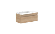 ADP Glacier Semi-Recessed All Drawer Slim Wall Hung Vanity - 900mm / Stone Benchtop / Left Hand Bowl